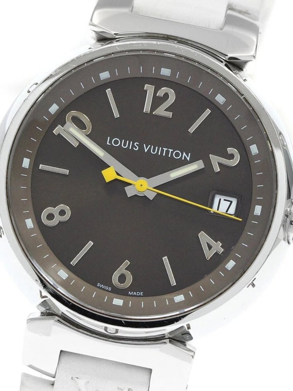 LOUIS VUITTON Tambour Q1311 Date Brown Dial Quartz Ladies Watch